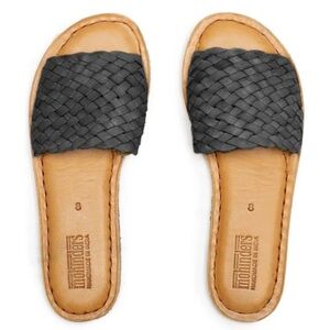 Mohinders NWOB Woven Sandal Black Charcoal Slides Artisan Handmade Luxury